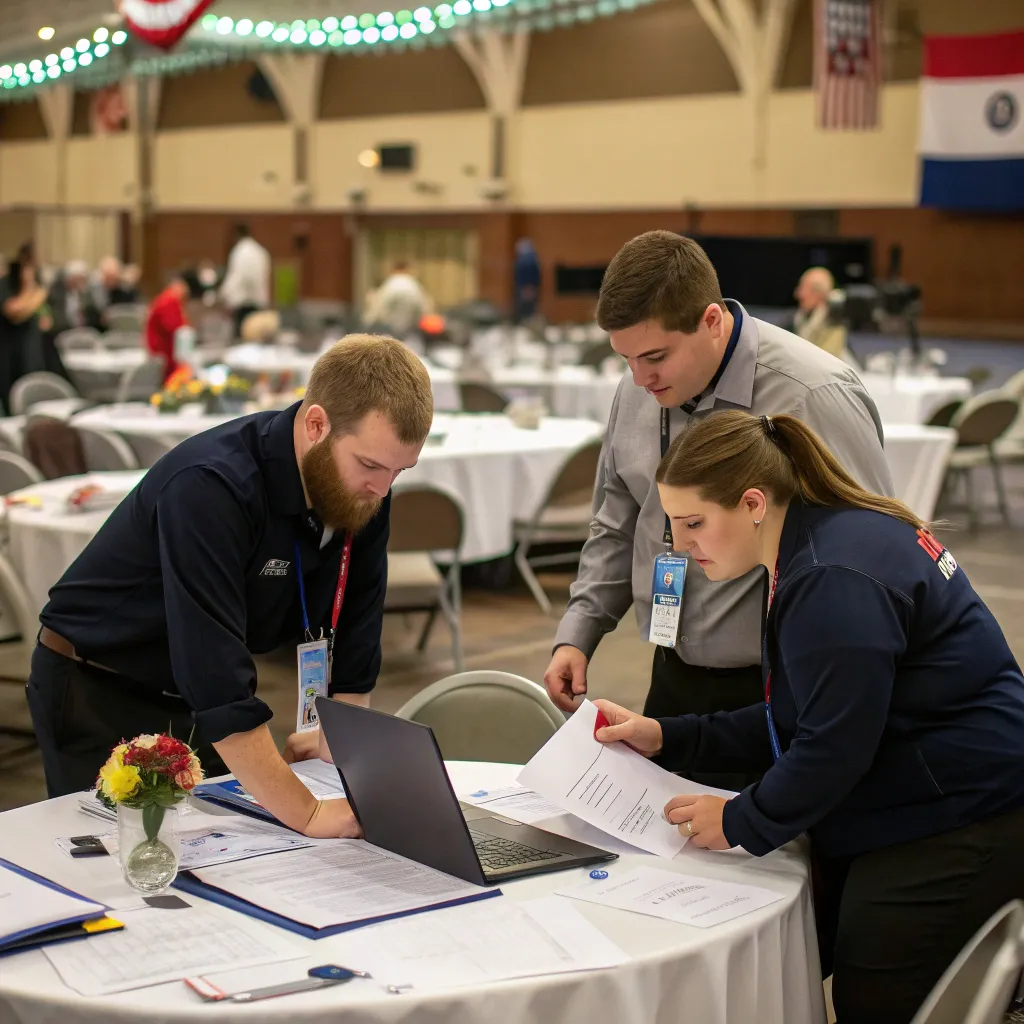 Team coordinating an event